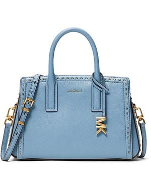 Michael Kors Laila Small Leather Satchel - Blue