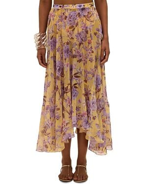 PATBO Peony Print Skirt - Yellow