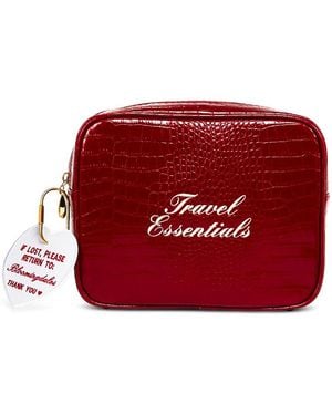 Abode Small Croc Embossed Travel Pouch - Red