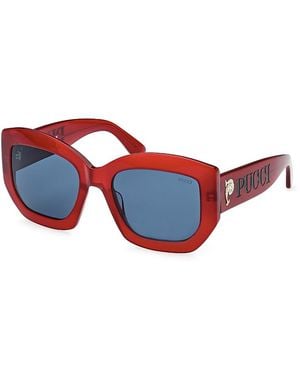 PUCCI Geometric Sunglasses, 54Mm - Red