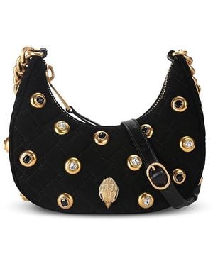 Kurt Geiger Kensington Small Gem Studded Hobo Bag - Black