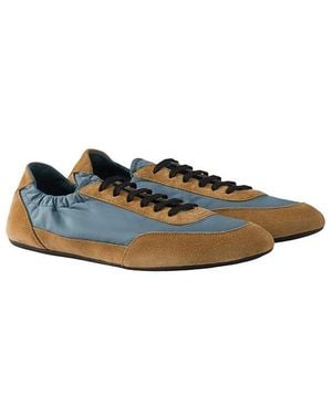Prada Collapse Re-Nylon And Suede Sneakers - Green