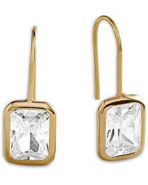 BaubleBar Fallon Cushion Crystal Bezel Drop Earrings - Metallic