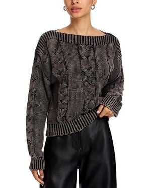 Steve Madden Debbi Cable Knit Sweater - Black
