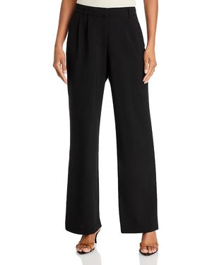 Aqua Pleat Wide Leg Pants - Black