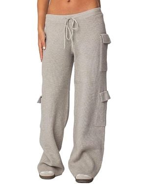Edikted Wynter Knit Cargo Pants - Gray