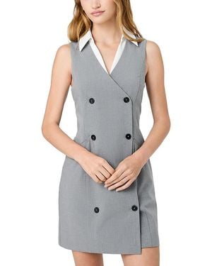 French Connection Tavi Crosshatch Sleeveless Dress - Gray
