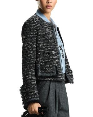 Emporio Armani Metallic Melange Tweed Jacket - Black
