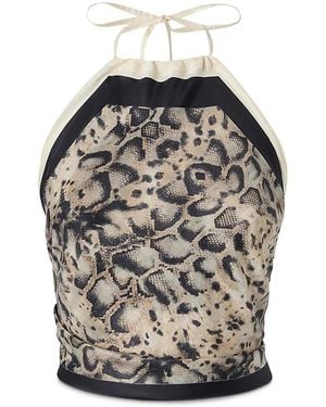 Pinko Synchro Twill Halter Top - Gray