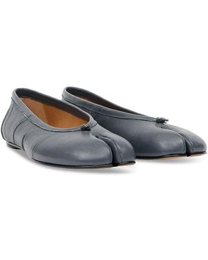 Maison Margiela Tabi Leather Ballerina Flats - Gray