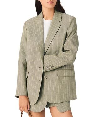 Maje Pinstriped Suit Jacket - Gray