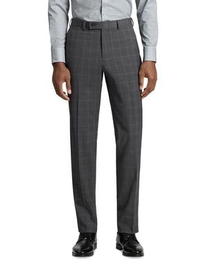 Ted Baker Modern Fit Windowpane Plaid Suit Pants - Gray