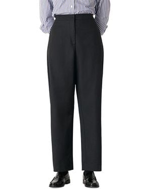 Whistles Side Pleat Tapered Pants - Black