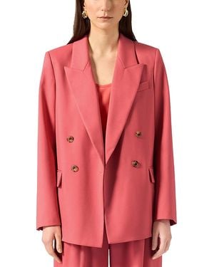 Argent Peak Lapel Blazer - Red