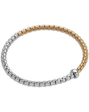 Fope 18K & Eka Diamond Accent Rondelle Box Link Flex'It Bracelet - Metallic