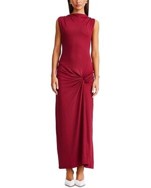 SNDY'S Anura Twist Front Maxi Dress - Red