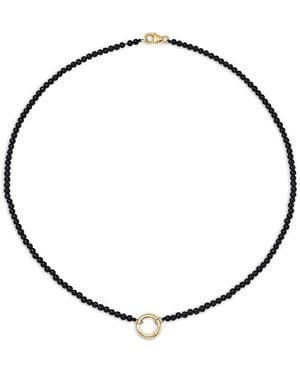 Moon & Meadow 14K Onyx Bead Charm Holder Necklace, 18 - Metallic