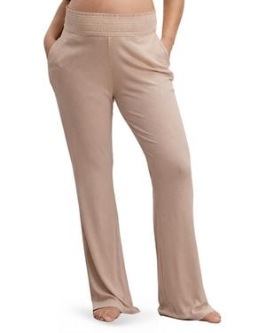 Nom Maternity Super Soft Rib Maternity Pants - Natural