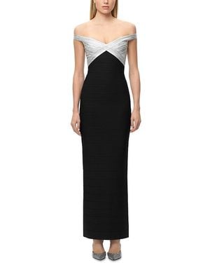 herve leger dress black and white Herve Leger Women's The Dakota Dress - Black - Size L