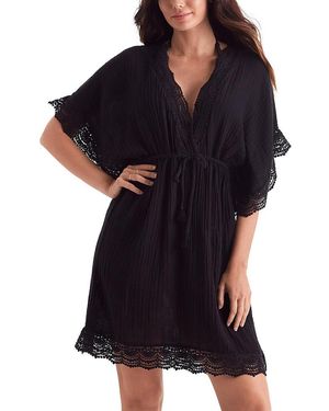 Mimi Flamingo Bliss Gauze Horizon Tunic - Black