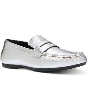 Fitflop Delicato Crinkle Metallic Leather Loafers - White