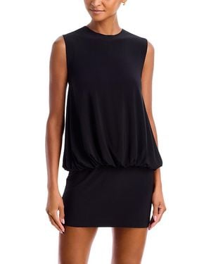 Norma Kamali Normal Kamali Sleeveless Babydoll Mini Dress - Black