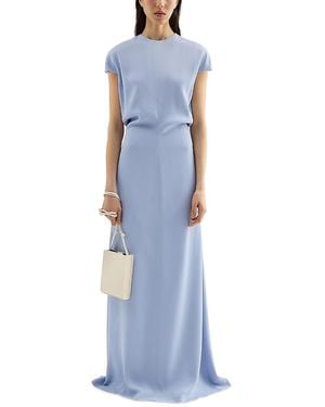 Jil Sander Satin Cap Sleeve Dress - Blue