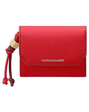 Maison De Sabre Leather Trifold Wallet - Red