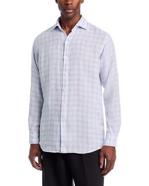 Peter Millar Frisbee Linen Sport Shirt - Blue