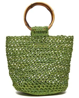 Mar Y Sol Willow Raffia Wristlet - Green