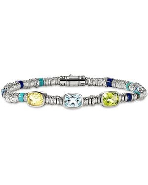 John Hardy Sterling Heishi Multi Gemstone Bead Bracelet - Blue