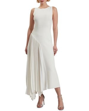 Ted Baker Azzina Slash Neck Pleated Panel Dress - White