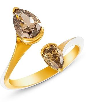 Etho Maria 18K & Diamond Pear Bypass Ring - Metallic