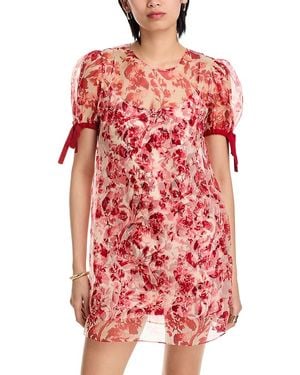 Cinq À Sept Floral Ribbons Junette Silk Dress - Red