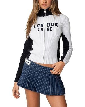 Edikted London High Neck Cardigan - Blue