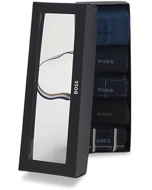 Bloomingdale's Boss Check Socks, Pack Of 5 - Blue