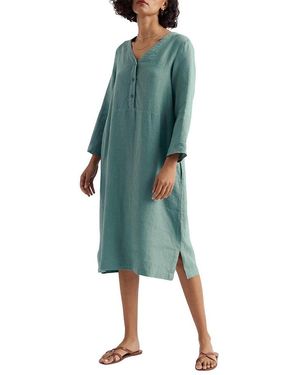 Seasalt Cornwall Dew Drop V-Neck Linen Shift Dress - Green