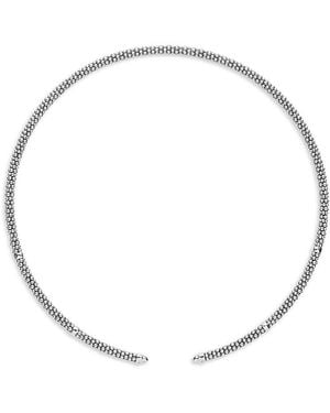 Lagos Sterling Signature Caviar Beaded Mini Versa Collar Necklace, 16 - Metallic