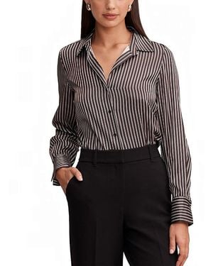 EVER NEW Harvey Notched Neck Satin Shirt - Black