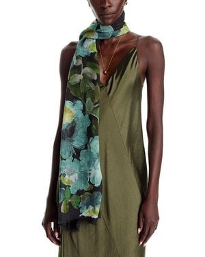 Echo Artists Floral Wool Blend Wrap - Green