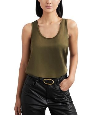 Reiss Mixed Media Tank Top - Green
