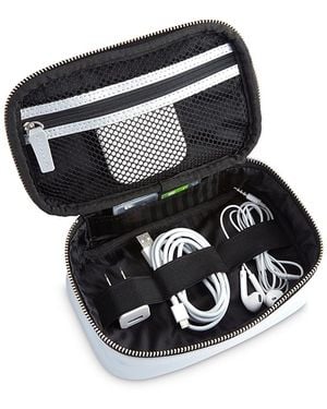 ROYCE New York Leather Tech Accessory Travel Storage Case - Black