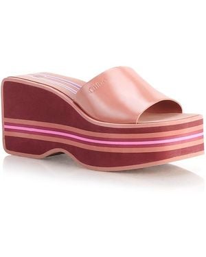 Chloé Swimming Cool Platform Slides - Red