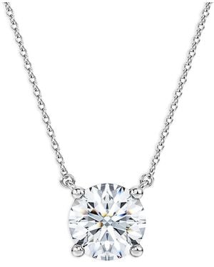 Swarovski 14K Eternity Certified Lab Grown Diamond Solitaire Pendant Necklace, 15.87-17.87 - Metallic