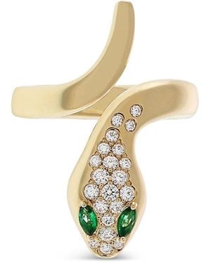 Crivelli 18K Serpent Diamond & Emerald Snake Wrap Ring - White
