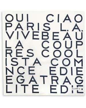 Clare V. Le Text Cotton Bandana - White