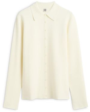 TOTEME Compact Knit Buttoned Top - White