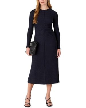 Whistles Textured Jersey Ruched Dress - Blue