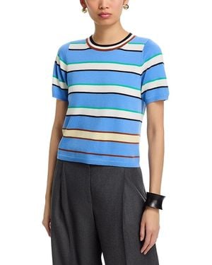 Zankov Striped Short Sleeve Sweater - Blue