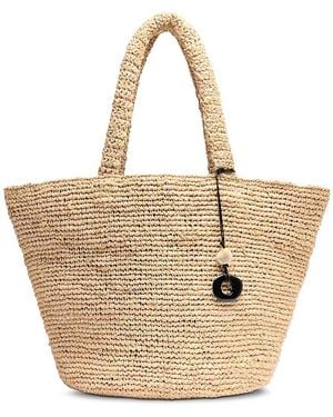 Whistles Straw & Charm Tote - Natural